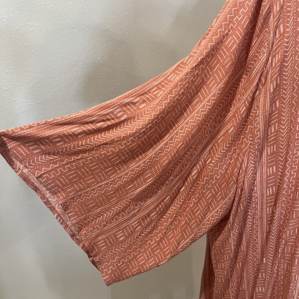 NWT Torrid Women's 5/6 Pink Mudcloth Kimono Rose Stripe 5X 6X Cardigan Coverup - Picture 4 of 8